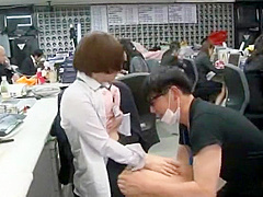 Horny Japanese model Aya Eikura, Risa Sanada in Incredible Office, Public JAV scene